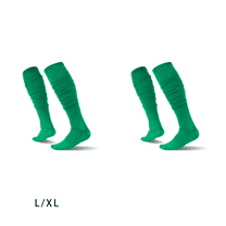 AUQ 2Pcs Soccer Socks,Breathable Youth Soccer Socks,Protective Cushioned Soccer Shin Guards,Green