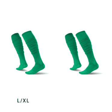 AUQ 2Pcs Soccer Socks,Breathable Youth Soccer Socks,Protective Cushioned Soccer Shin Guards,Green