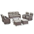 thumbnail image 3 of PARKWELL 8 Piece Outdoor Patio Furniture Set,All-Weather High Back Conversation Set with Luxury 6-Inch Thick Cushions,Swivel Glider Chair,9-Seat Furniture Sets for Garden, Deck, Backyard,Brown/Gray, 3 of 9