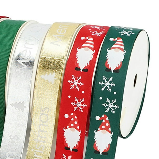 Funie Christmas Ribbon Cartoon Clear Print Stain Double-sided Whorl Wrap  Ribbon for DIY