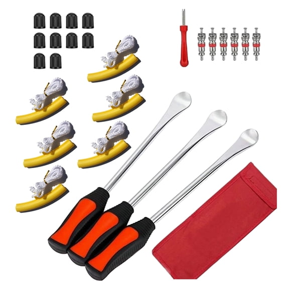 Tire Spoon Lever Iron Tool Set, Motorcycle Bike Professional Tire Changing Kit Tire Changing Tool Spoons, Rim Protector