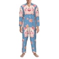 thumbnail image 3 of Naloa Cute Pig Flowers Men’s Pajamas Set - Long Sleeve Button Down Sleep Shirt and Pajama Bottoms Sleepwear Set-X-Large, 3 of 7