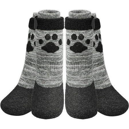 KOOLTAIL Anti Slip Dog Socks to Prevent Licking Paws for Hardwood Floors- Dog Rain Snow Boots&Paw Protectors in Winter  Dog Traction Grip Socks for Senior Dogs  Dog Shoes for Small Medium Large Dogs