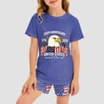 thumbnail image 2 of Staki 4th of July Outfits Baby Girl Clothes Toddler Girl Summer Outfits Shirts Tops Shorts Set Little Girls Clothes 2-9Y 10-12Y(Blue,7-8 Years), 2 of 7