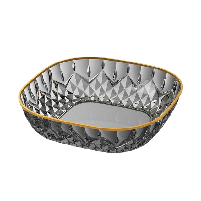 WRKEKC Clearance Diamond-Pattern Plastic Vegetable Tray - Drainable Kitchen Produce Basket (24x24x6.5cm)
