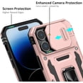 thumbnail image 3 of for iPhone 14 Pro Max Case with Slide Camera Cover,Drop Tested Military Grade Heavy Duty Protective Sturdy Rotate Ring Kickstand Phone Case for iPhone 14 Pro Max(Rose Gold), 3 of 14