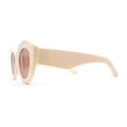 thumbnail image 4 of Womens Mod Super Nerdy Thick Cat Eye Plastic Sunglasses Beige Brown, 4 of 4