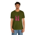 thumbnail image 5 of Love Pink Color Fight Breast Cancer Unisex Jersey Short Sleeve T-shirt, 5 of 12