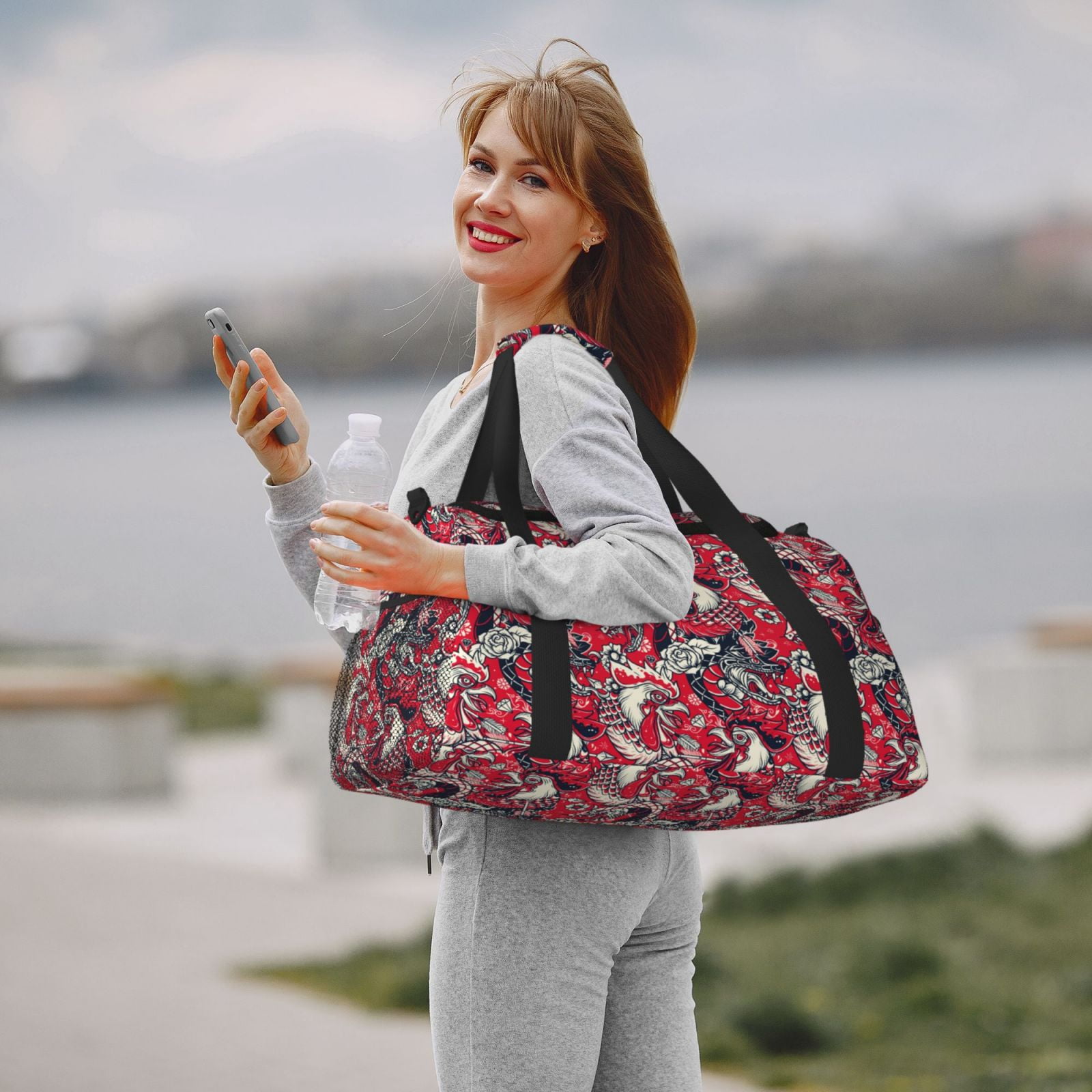 Fuzoiu Rooster Head Print Travel Duffle Bag,Carry On Tote Bags,Duffel Bag,Sport Gym Bag, Hospital Bag for Labor and Delivery, Overnight Bag,Luggage Bag