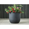 thumbnail image 3 of (3 pack) Better Homes & Gardens Mosswood 14-inch Fluted Resin Round Planter, Matte Black, 3 of 5