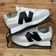 thumbnail image 1 of New Balance 327 Trainers Mens Size UK 6.5 Black White Mesh Suede Casual Shoes NB, 1 of 5
