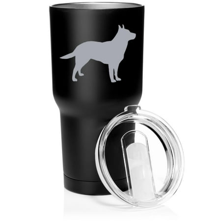 

Smooth Body Tumbler Stainless Steel Vacuum Insulated Travel Mug Cup Gift Australian Cattle Dog (30 oz Matte Black)