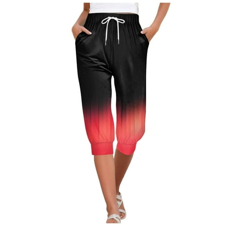 WNVMWI Womens Shorts Denim Shorts for Women Jean Outfits for Women Summer Sweatpants Capris for Women Pants Boho Floral Printed Beach Shorts Bottom Drawstring Joggers Yoga Shorts with Pockets Hot S
