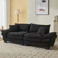 thumbnail image 4 of 84" Loveseat Sofa, Corduroy Sofa Couch with 2 Pillows, Modern Deep Seat Comfy Couch for Living Room Apartment and Office, 4 of 8