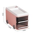 thumbnail image 3 of XYAIYT Compact Plastic Desk Storage Box with Drawers for Office Bathroom Vanity Home Organizer for Sundries and Cosmetics Space Saving Stackable Desk Organizer Bin, 3 of 6