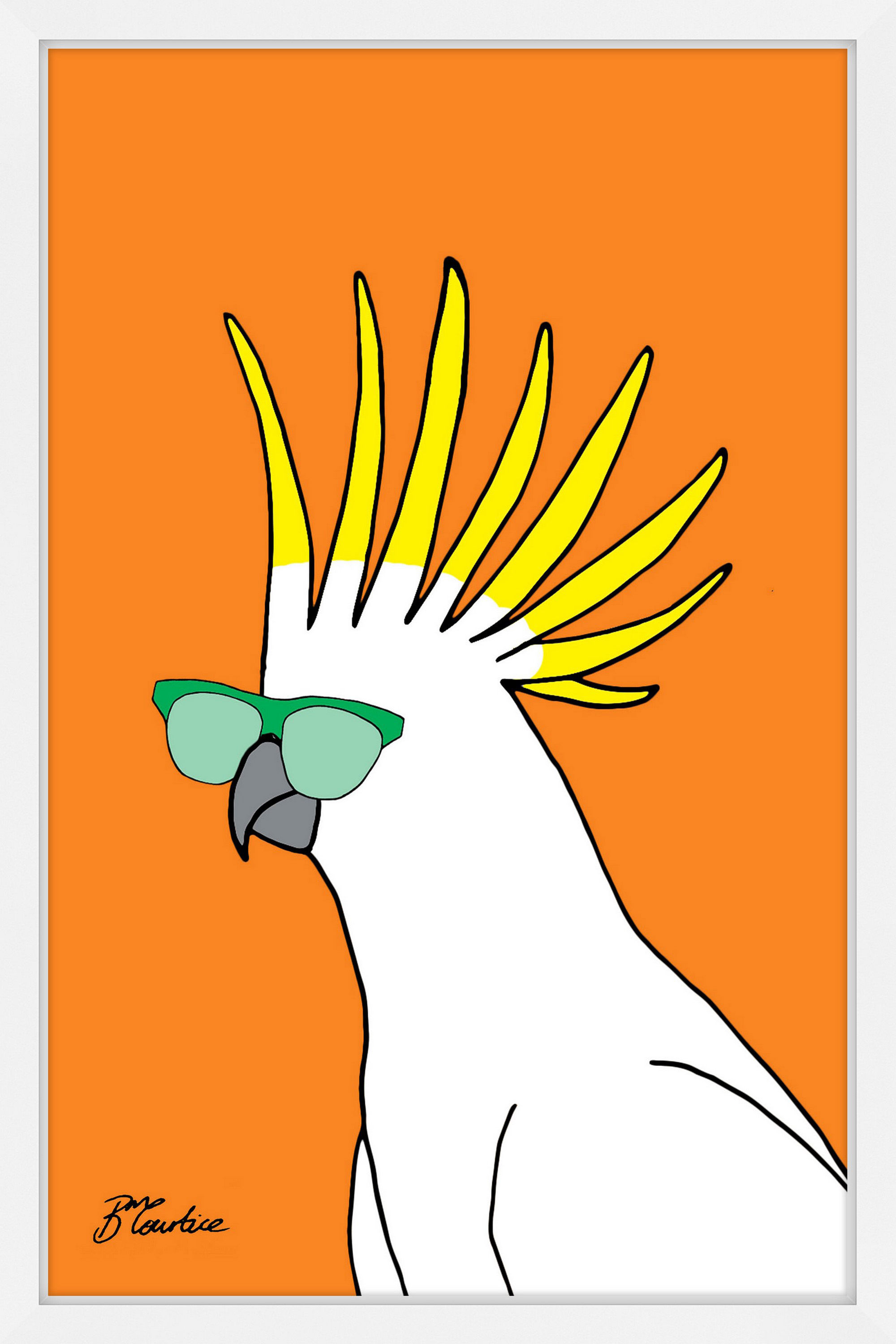 "Cockatoo Hippy Head" Framed Painting Print