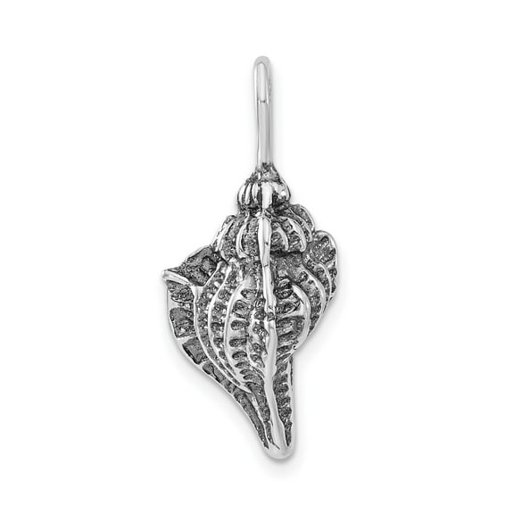Sterling Silver Conch Shell Pendant Necklace for Women and Men, Textured Ocean-Inspired Jewelry Symbolizing Peace, Spiritual Awakening, Hindu and Buddhist Sacred Accessory