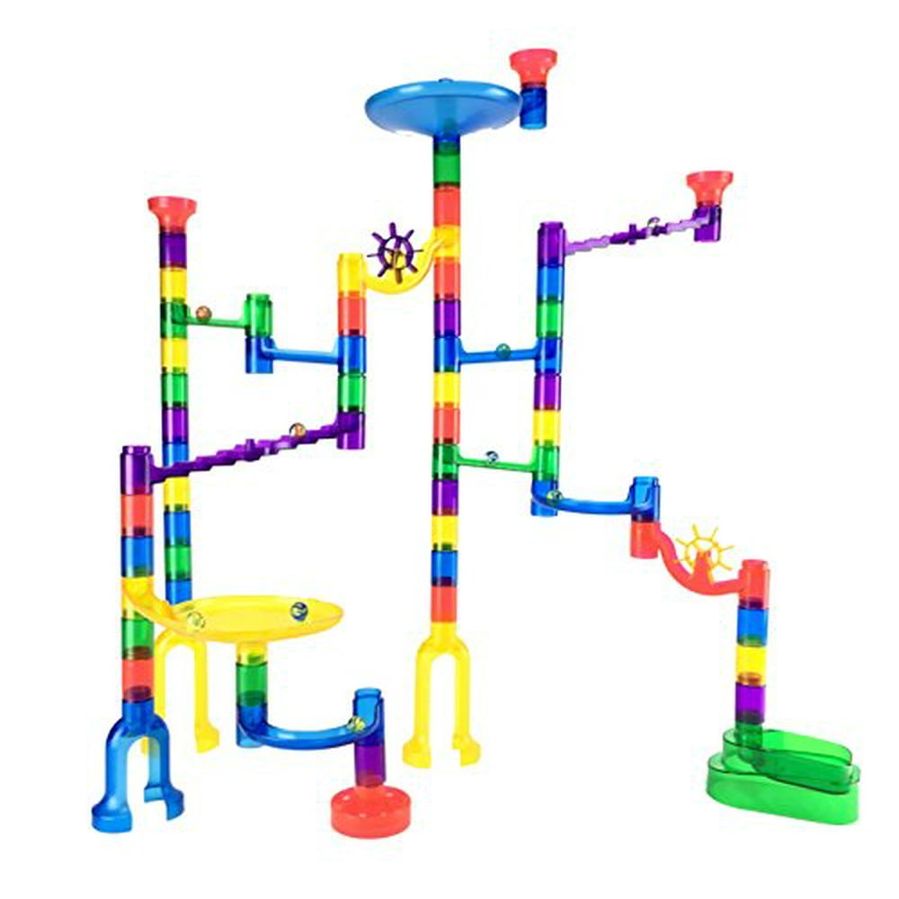 Marble Genius Marble Run Starter Set 60 Translucent Marbulous Pieces