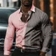 thumbnail image 1 of Camisa informal de negocios para hombre, primavera/verano, con botones de solapa, manga larga, estampado de mariposas que cambian de color, tela cómoda, 1 of 6