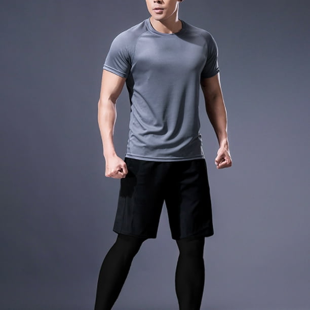Mens Compression Sportswear Set Gym Running Sport Clothes Tight T-shirt  Lycra Leggings Athletics Shorts Fitness Rash Guard Kits