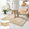 thumbnail image 5 of IValue Bathroom Rugs Sets 3 Piece Absorbent Bath Mats for Bathroom Washable Bath Mat Set with U-Shaped Contour Toilet Rug, Beige, 5 of 9