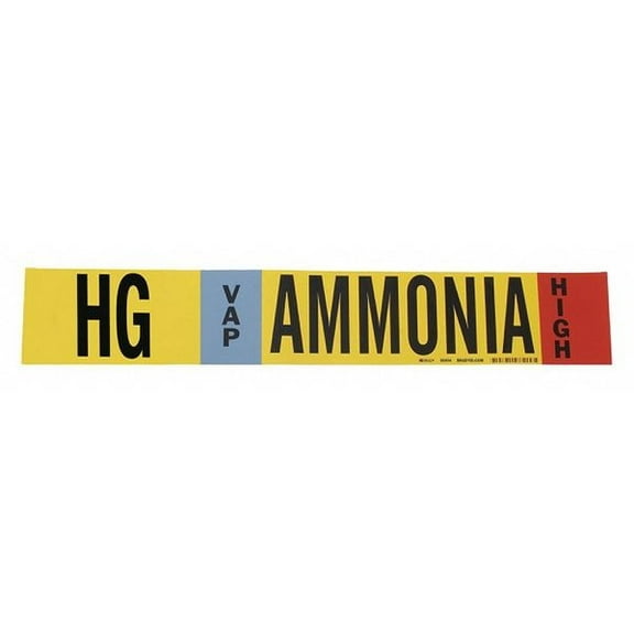 Brady Ammonia Pipe Marker,HG,1 to 2-1/2In,PK4 90424