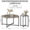 thumbnail image 4 of LinkRomat Coffee Table Set of 3, Round Coffee Table and End Table Sets, Living Room Table Set with Metal Cross Base Frame, Grey & Black, 4 of 6