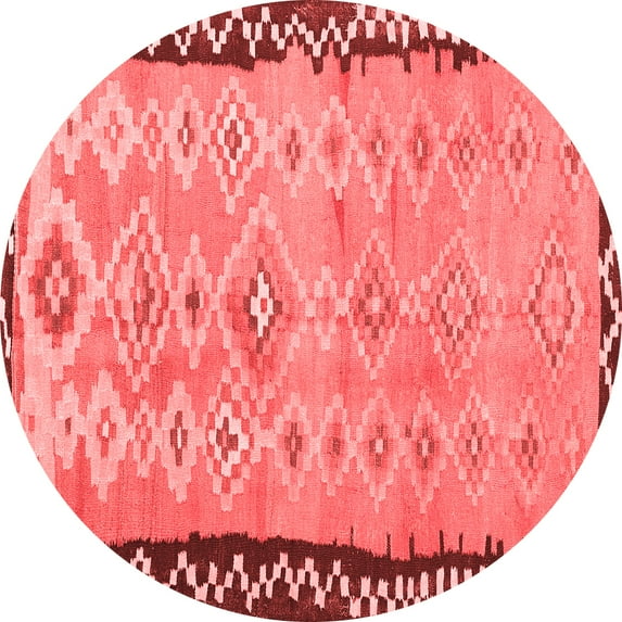 Ahgly Company Indoor Round Oriental Red Traditional Area Rugs, 5' Round