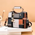 thumbnail image 1 of Women's Colorblock Plaid Pattern Pendant Decor Shoulder Bag, Crossbody Bag, Handbag, 1 of 5
