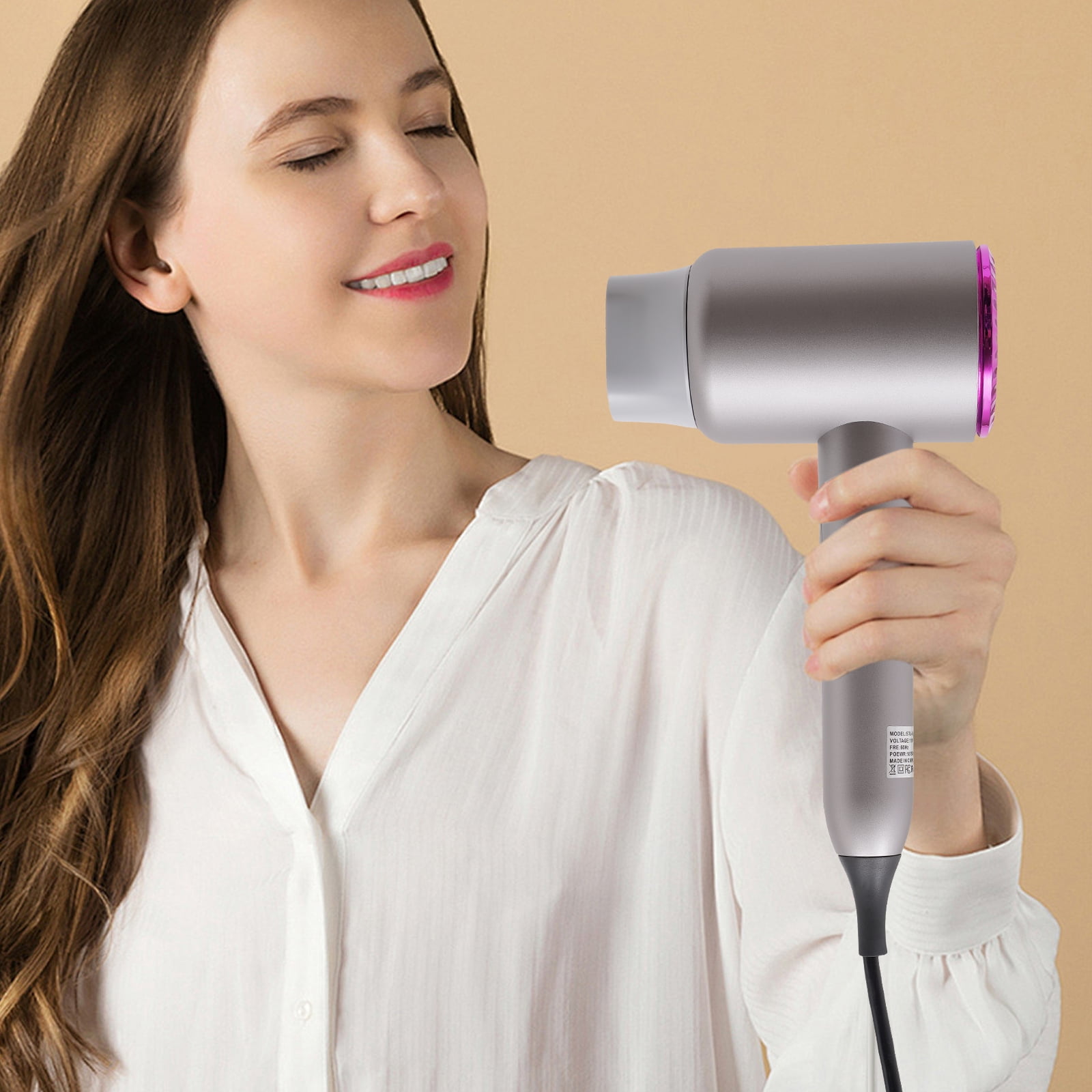 Wildnix Hair Dryer with Negative Ion Technology, 20000rpm High-Speed Motor, 3 Temperature Settings, PC Body, Quick Drying, Safe & Durable for Shiny Hair