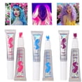 thumbnail image 1 of Dulele 3 colores neón tiza para el cabello peine que brilla en la luz negra tinte temporal para el cabello tiza para el cabello lavable fluorescente accesorios para el cabello kit de maquillaje regalo, 1 of 5