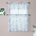 thumbnail image 7 of Mulanimo Kitchen Curtains Leaves Pattern Small Sheer Tier Curtains with Rod Pocket Bathroom Window Curtain Small Curtains, 26" W x 24" L, Set of 2, 7 of 7