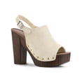 thumbnail image 1 of BLISSFUL STEP Valentine's Women's Shoes Chunky Heel Buckle Slingback Chunky Platform Sandals Beige 7, 1 of 8