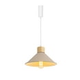 thumbnail image 1 of FSLiving Adjustable Wire Length H-Type Track Pendant Light E26 Wood Base Retro Khaki Metal Shade for Pantry Farmhouse Bar Sink (Bulb & Ceiling Track Sold Separately) - 1 Light, 1 of 6