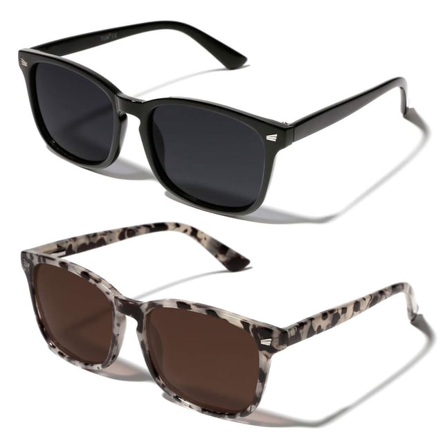 Gafas de Sol TIJN Polarizadas Clásicas Cuadradas UV400 Pack de 2 Mármol Negro