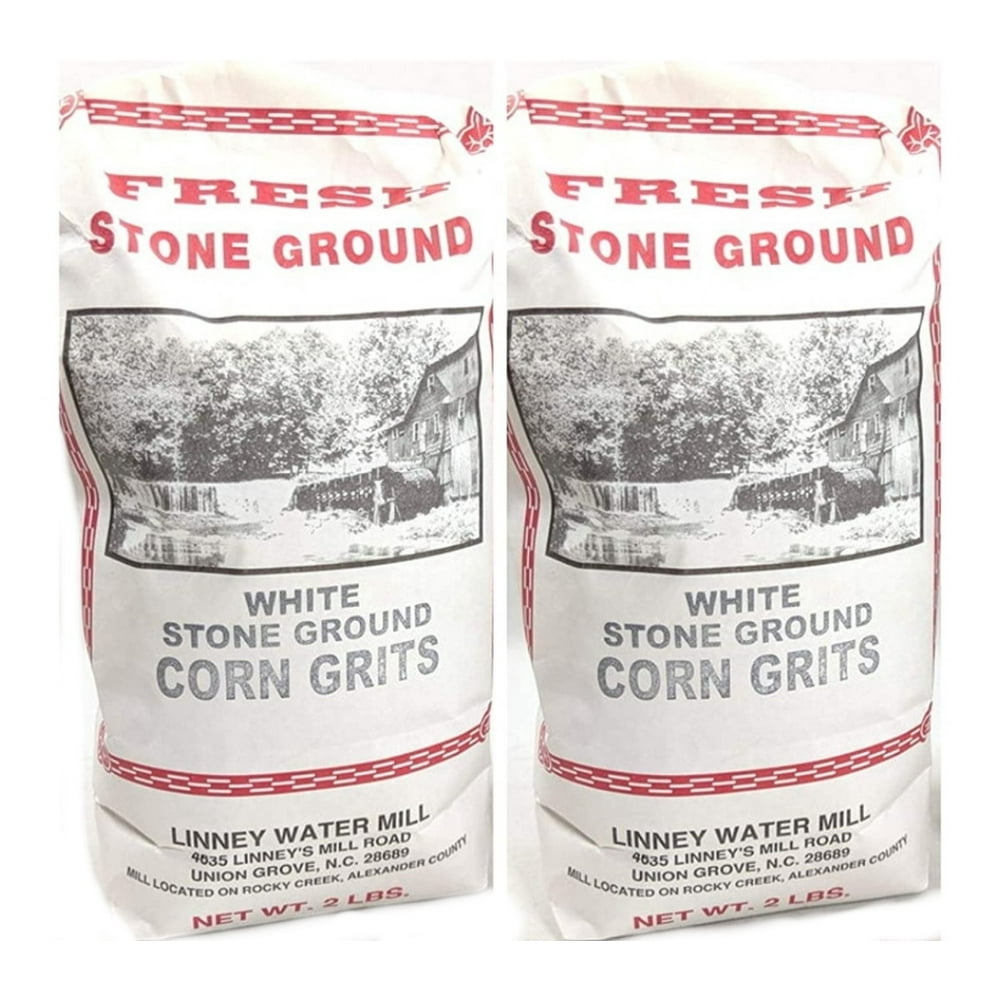 Linney's Mill Fresh White Stone Ground Corn Grits 2/2 lb. Bags Gluten