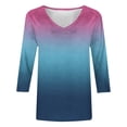 thumbnail image 6 of Gswybco 3/4 Sleeve Shirts for Women Casual Print Loose T-Shirt Dressy Blouse Sporty Business Work Pullover Tops V-Neck Tunic Tops, 6 of 6