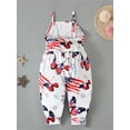 thumbnail image 3 of Bagilaanoe Toddler Baby Girls 4th of July Romper Stars Stripe USA Flag Halter Strap Jumpsuit Summer Independecen Day Outfits Clothes, 3 of 8
