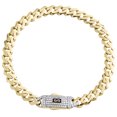 thumbnail image 2 of 10K Yellow Gold Cubic Zirconia Monaco / Cuban Link 6.5mm Statement Bracelet 10", 2 of 9