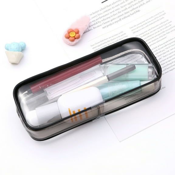 Comefolife Clear Hard Shell Zipper Case,Waterproof Transparent Small Zippers Clear Pencil Case,Portable Plastic Zipper Pouch
