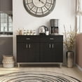 thumbnail image 6 of Furniture of America Coloma Wood 2-Drawer Buffet Server in Black and Chrome, 6 of 10