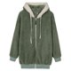 thumbnail image 1 of Chaqueta de mujer de moda Chaqueta cálida de gran tamaño con cómodo forro de invierno y otoño Verde jinwen Abrigo de invierno, 1 of 8