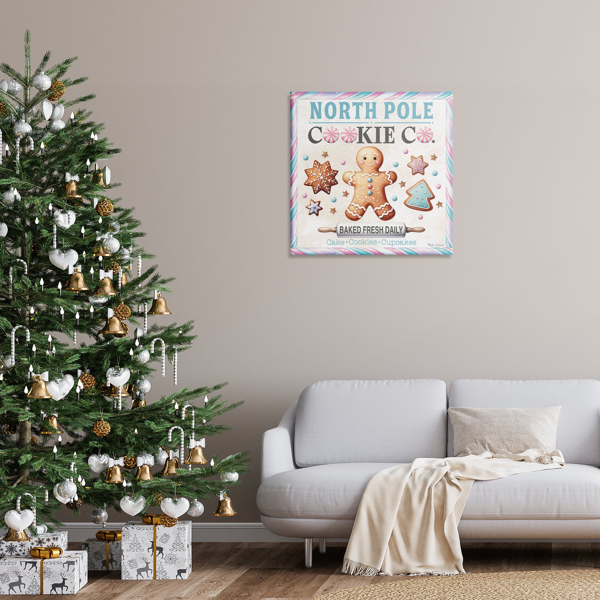 Stupell Industries Gingerbread Cookie Co Holiday Painting Gallery Wrapped Canvas Art Prints Wall Art, 30 x 30