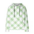 thumbnail image 5 of Lovskoo Women's Drawstring Sweatshirt Plaid Printed Long Sleeve Hooded Pullover Tops with Pockets Mint Green, 5 of 6