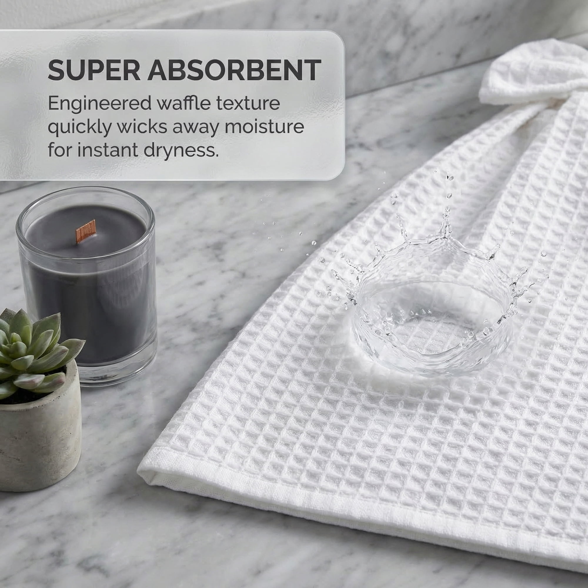 Unique Bargains 2 Pack Waffle Weave Hanging Hand Towels with Bowknot White 13" x 9"