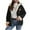 Black, variant on Fleece Jacket with Hood for Women Fuzzy Streetwear Oversized Long Sleeve Zip Up Outwear Heart Coat Gray 2XL