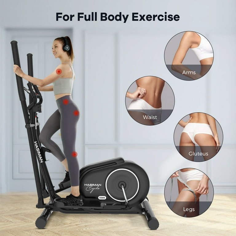 Pooboo Silent Magnetic Elliptical Bike Stationary Exercise Machine for Home Gym Cardio Workout 300lb Walmart