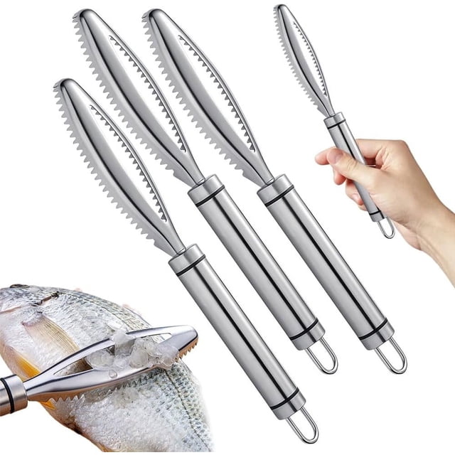 Fish Scale Remover Tool | Stainless Steel Multi Function Scaler | Ergonomic Kitchen Scraping Tool for Cleaning Fish | Efficient De-Scaling Kitchen Gadget