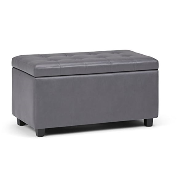 Homestock Retro Relaxation  34 Inch Wide Rectangle Storage Ottoman