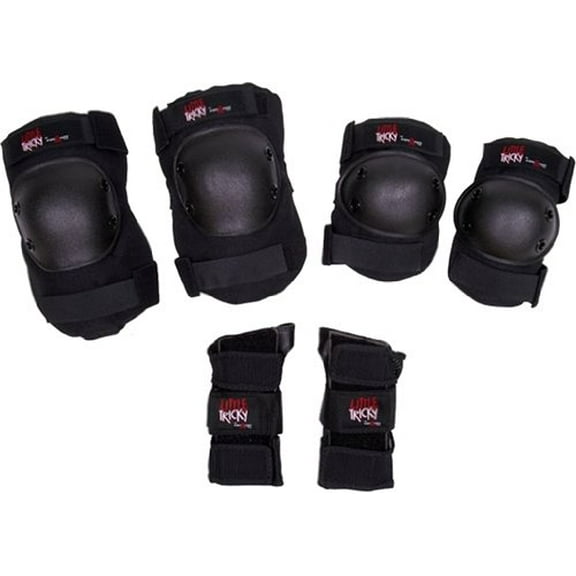 Triple Eight Little Tricky Knee, Elbow, Wrist Pads - Junior Black (3 Pack)